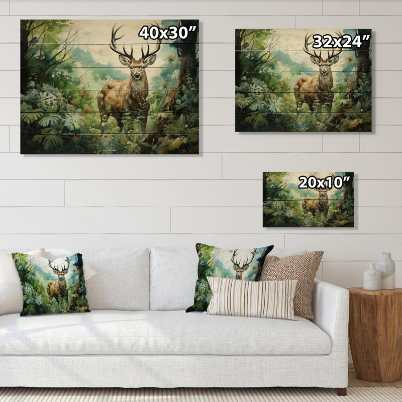 " Deer Emerald Grace I ", 10" H x 20" W x 0.78" D