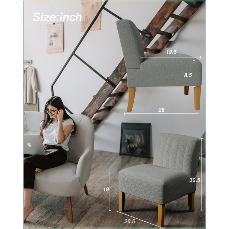 Devindra Upholstered Accent Chair, Gray Linen Blend