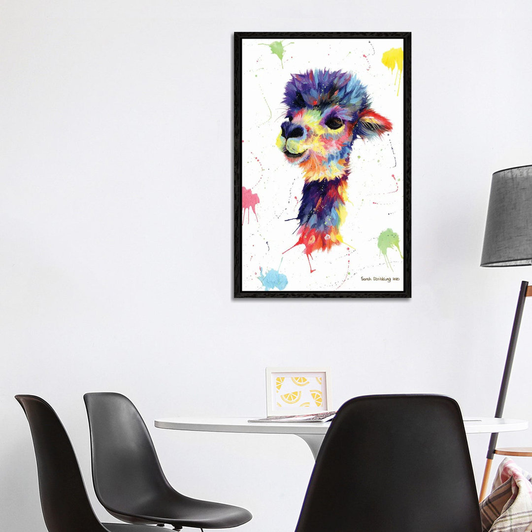 Multicolor Alpaca von Sarah Stribbling - Galerie-verpackte Leinwand Giclée auf Leinwand