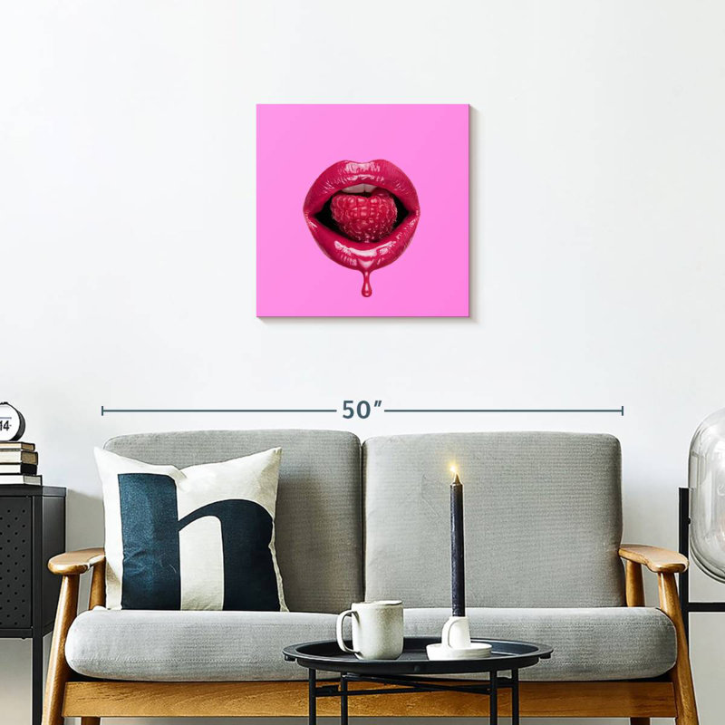 Raspberry Lips, 20" H x 20" W