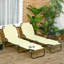 Chaise longue de piscine pliante 2 pièces Outsunny, chaises de bronzage d'extérieur avec dossier inclinable à 5 niveaux, structure en acier pour la plage, la cour, le patio, beige-1359590704