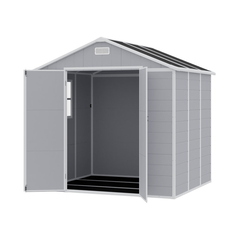 7 ft. 5 in. W x 6 ft. 5 in. D Plastic Reverse Apex Tool Shed