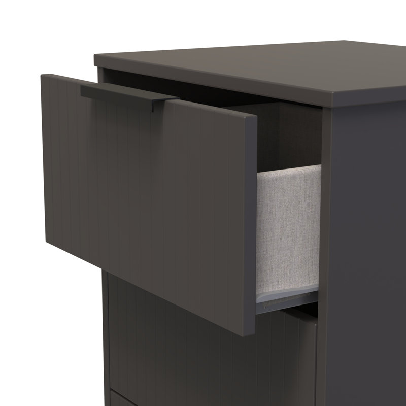 Atsumi 45cm W Manufactured Wood Bedside Table, Graphite Black