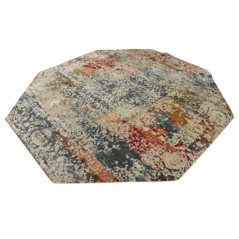 Abstract Indoor Rug, Octagon 8'2"