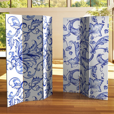 Floral Print Reversible Room Divider
