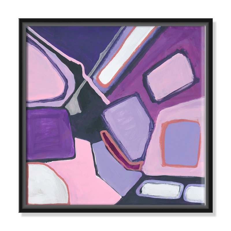 Abstract Inlay Abstractinlay - Cadre flottant, reproduction d'art sur toile, Cadre noir, H 16 po x l 16 po x P 2 po