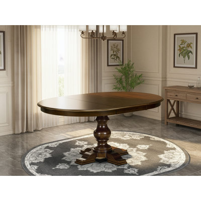 E5T-ESP-TP - A Wooden Mid-Century Dining Table with Butterfly Leaf Oval tabletop – Espresso Finish
