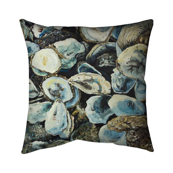 LAGUNA BEACH COLLECTION SHELL GARDEN PILLOW / AQUA