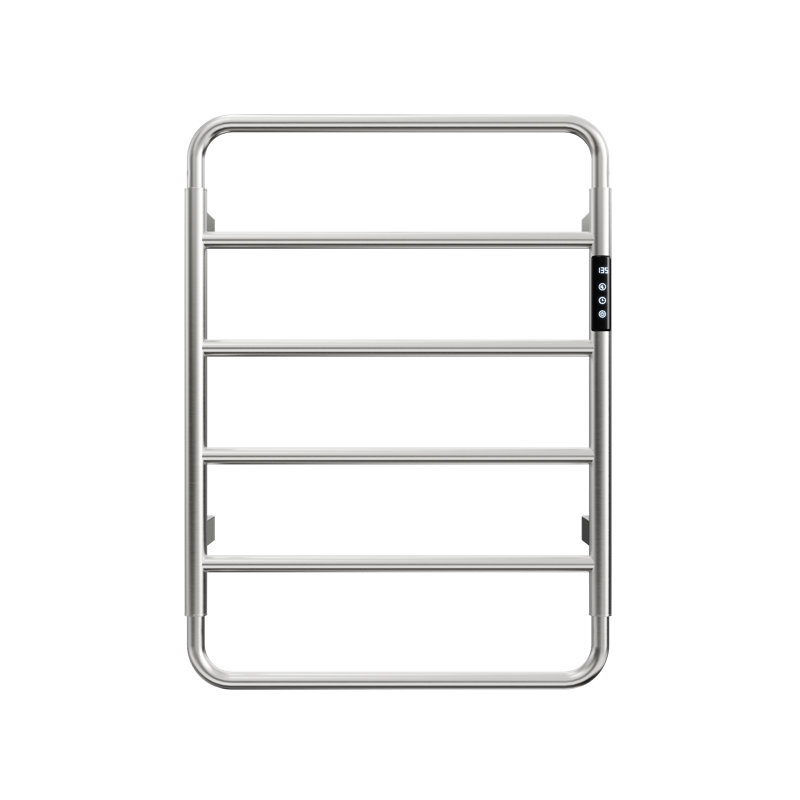 Chauffe-serviettes mural électrique chauffant, intelligent avec minuterie numérique et fibre de carbone 110 V, Argent argent
