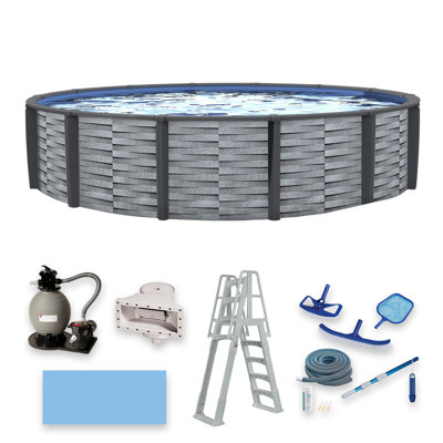 Affinity Steel Round Hard Sided Pool 52'' H x W x L , with Pump Included
