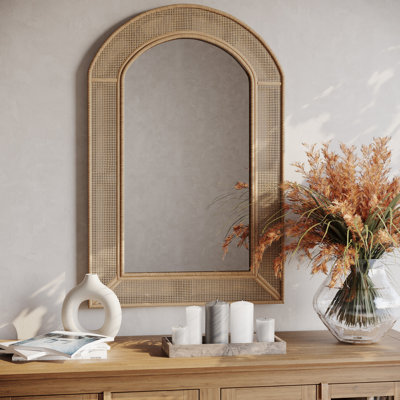 Amuda Boho Rattan Wall Mirror