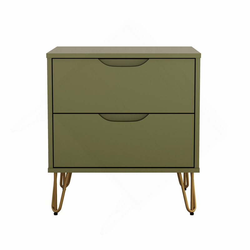 Table de chevet vert olive