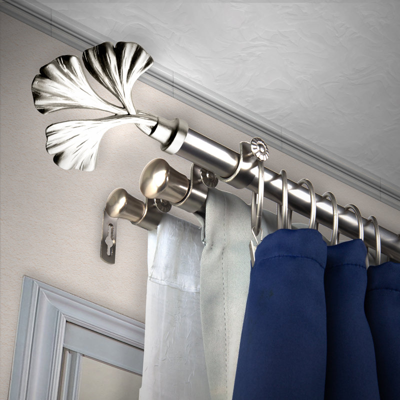 Ensemble de tringle à rideaux réglable 0,81 po Agil, 28" - 48", Nickel satiné