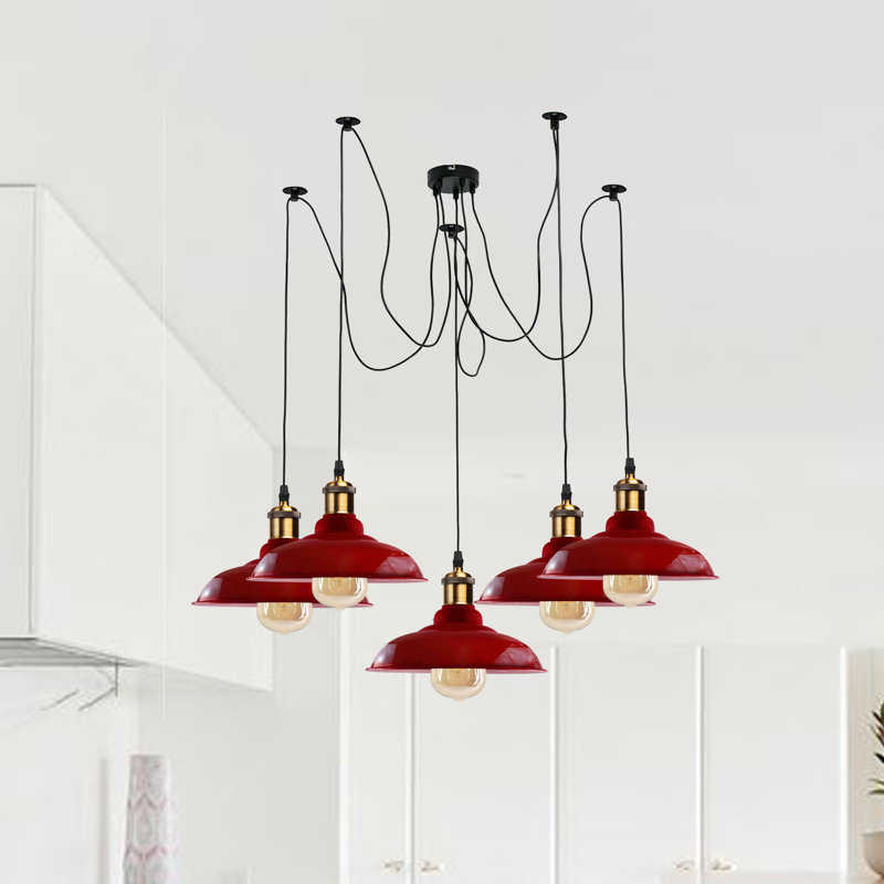 London 5 - Light Pendant, Red
