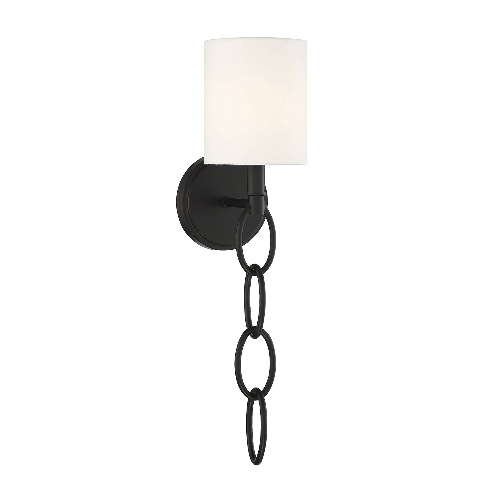 Jordy Single Light Steel Dimmable Wallchiere, Black