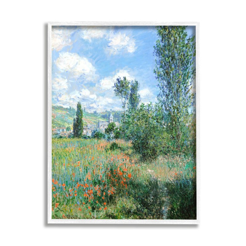 Fleurs champêtres classiques champêtre, H 30 po x l 24 po x P 1,5 po, Giclée encadrée blanc bord de mer