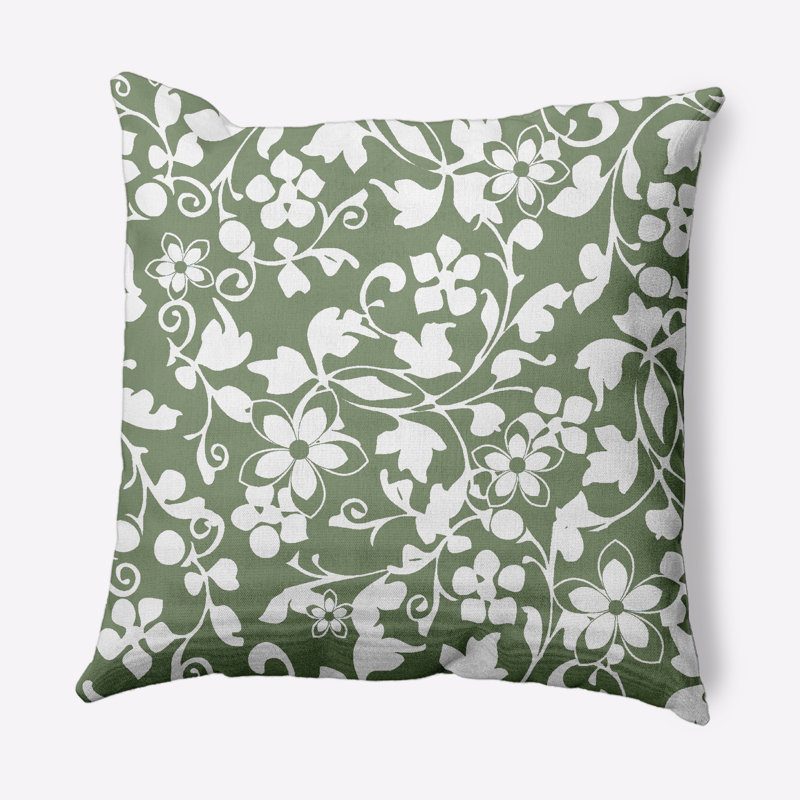 Coussin décoratif d'intérieur/d'extérieur, 16 po x 16 po, Sauge