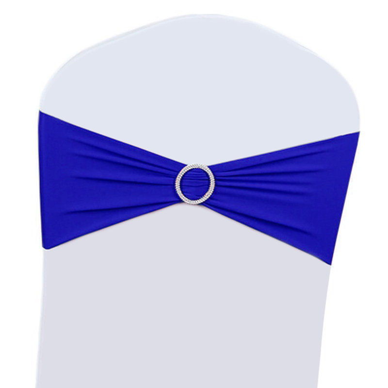 Housse de protection extensible à boucle avec coulisse de fête de mariage, bleu