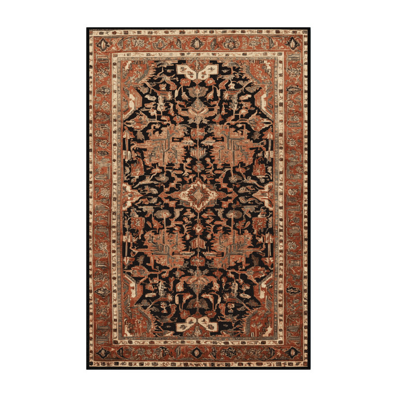 Tapis brun lavable à la machine, Rectangle 5 pi x 7 pi