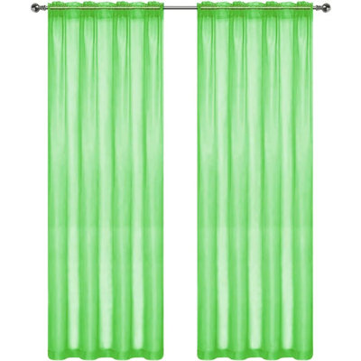 Panneaux de rideaux transparents avec passe-tringle pour fenêtre de cuisine, voilage, filtrage de la lumière du soleil