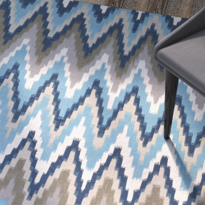 Strock Chevron Cotton Hand Woven Area Rug, Rectangle 152 x 244 cm