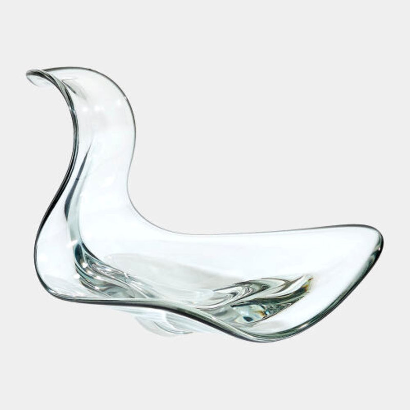 Wave Glass Decorative Bowl, Gray