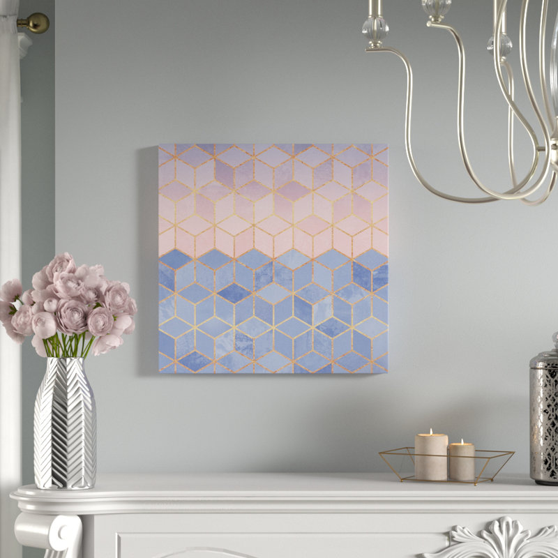 Quartz rose et cubes de sérénité, H 26 po x l 26 po x P 1,5 po, Pas de tapis, Toile tendue