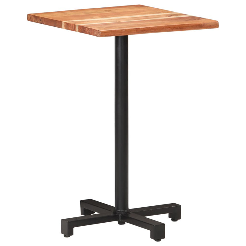 Bistro Table Square Solid Acacia Wood, Cherry, 29.53" H x 19.69" W x 19.69" D
