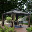 Pavillon de jardin brun foncé à toit rigide double avec rideau et moustiquaire Alexander-98229956