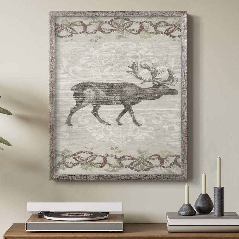 Cabin Christmas Collection B, reproduction encadrée - bois massif, H 15 po x l 12 po