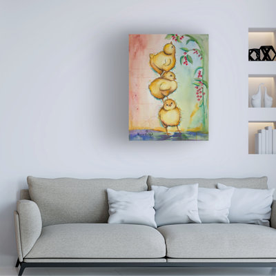 Karrie Evenson 3 Chicks Canvas Art