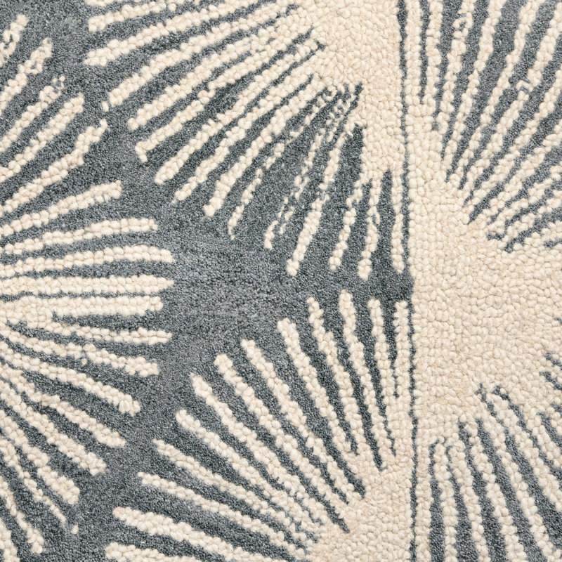 NICOLE MILLER NEW YORK Kendall Fluted Geo Handcrafted Wool Area Rug Grey, Rectangle 6' x 9'