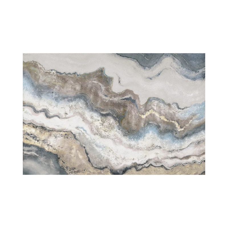 « Marbre » par Patricia Pinto-imprimé, Toile tendue, Pas de tapis, H 32 po x l 48 po x 1,5 po