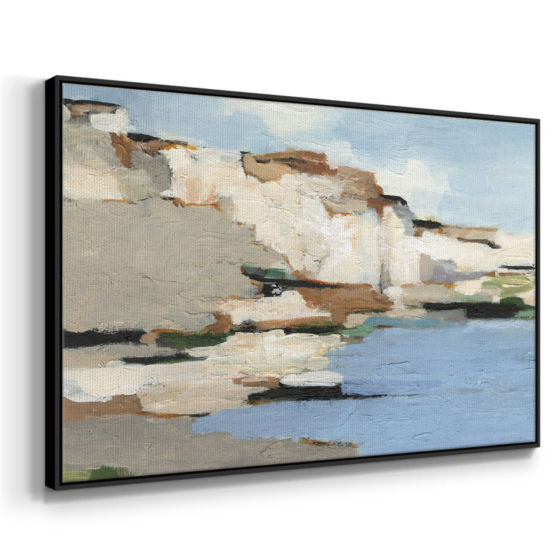 «White Rock Cliff I», reproduction encadrée sur toile, H 25 po x l 37 po x P 2 po, Toile avec cadre flottant noir