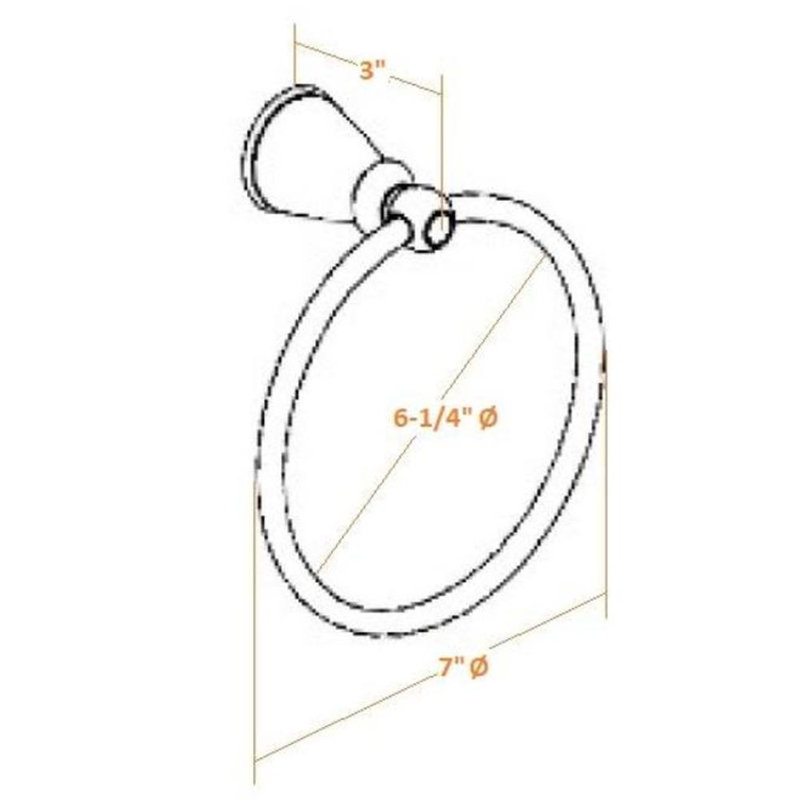 Design House Kassel Towel Ring Bathroom, Polished Chrome