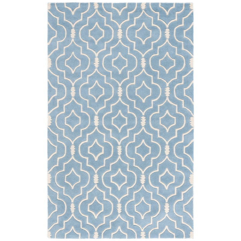 Carolene Hand Tufted Wool Geometric Rug, Rectangle 5' x 8'