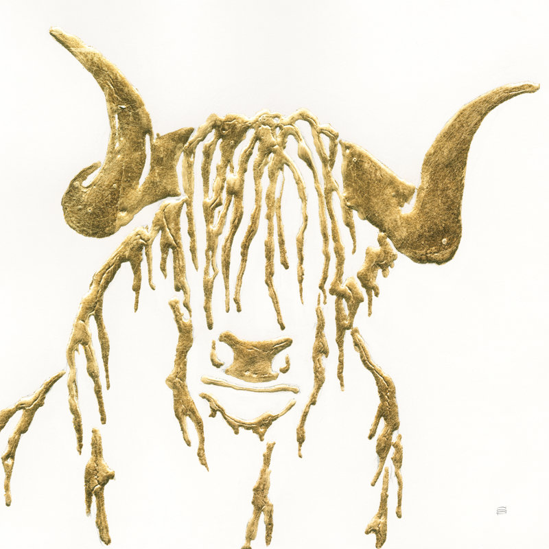 Gilded Highlander II by Chris Paschke - 1 Piece Wrapped Canvas Painting, 30cm H x 30cm W
