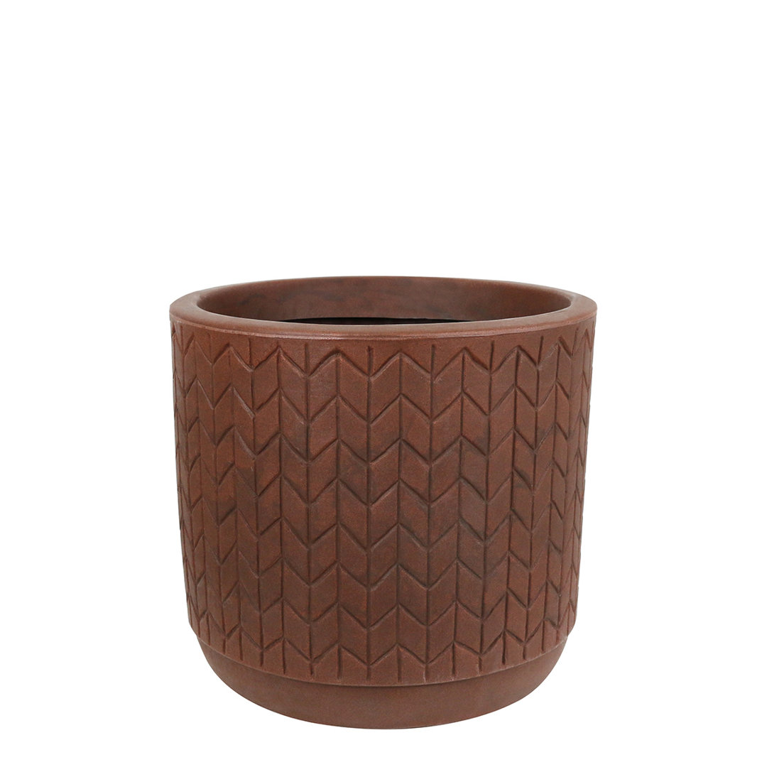 Carly-Jane ECOBO 13.8 inches Eco-Friendly Round Pot Planter, Marajó C Indoor/Outdoor Four Season Use Terracota Dakota Fields 