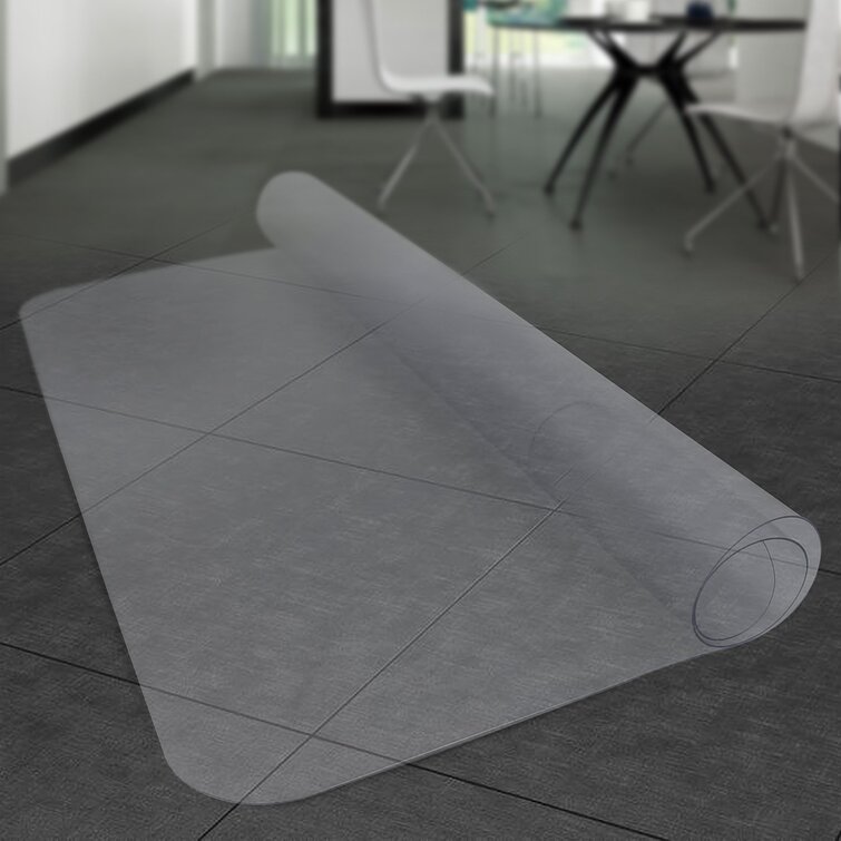 PVC Transparent Waterproof D' Water Rectangular Pad Wooden Floor Protection  Mat Non-slip Carpet Plastic Mat