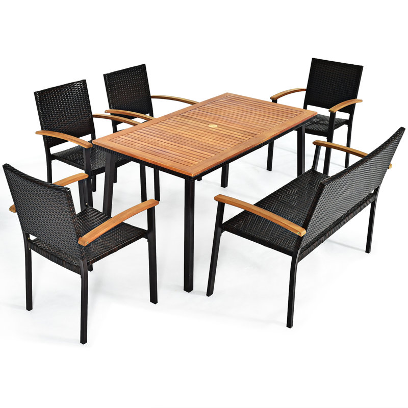 Ensemble de salle à manger rectangulaire pour 6 personnes 29,5 po Eryn-Louise