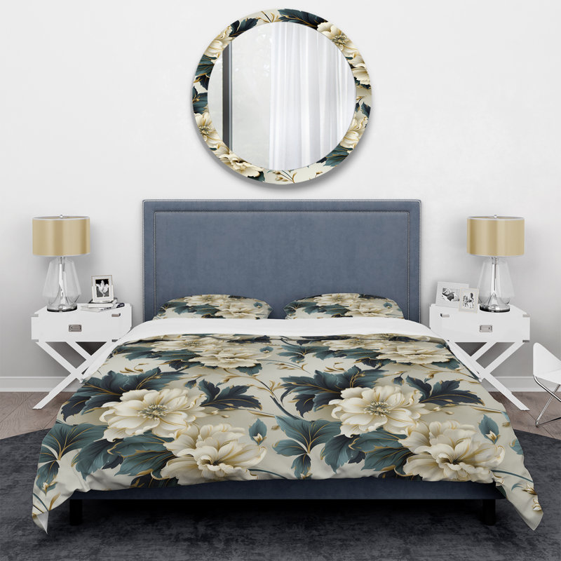 Ensemble de housse de couette Contemporary Motifs Victorian, Housse de couette pour grand lit et 2 taies décor