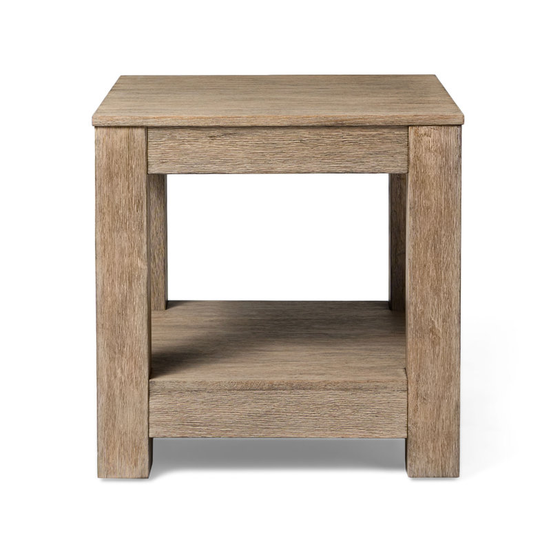 Maven Lane Paulo Wooden Side Table, Weathered Gray