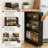 Lavish Home 4 Tier Slim Rolling Storage Cart, Black-278557104