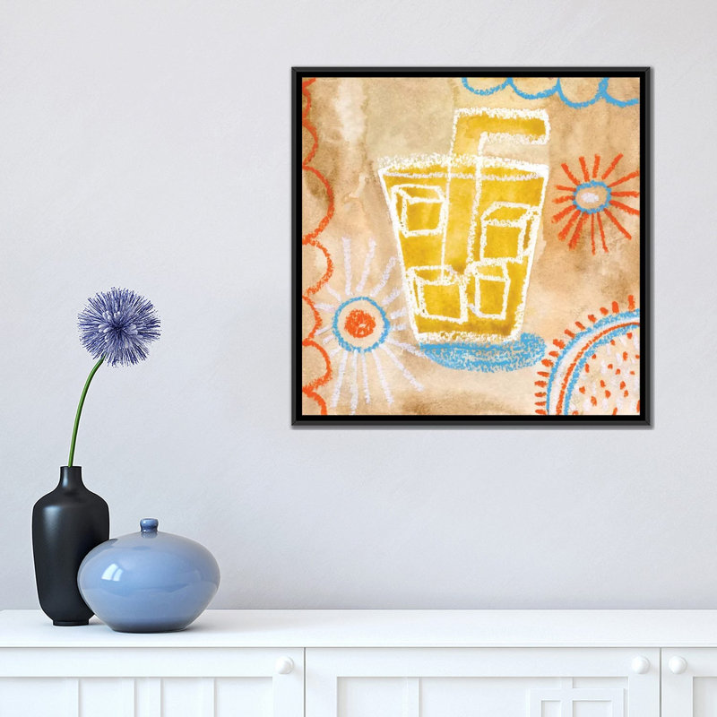 «Coffee Time», reproduction d'art sur toile, H 18 po x l 18 po x P 1,5 po, Toile encadrée noire, Pas de tapis
