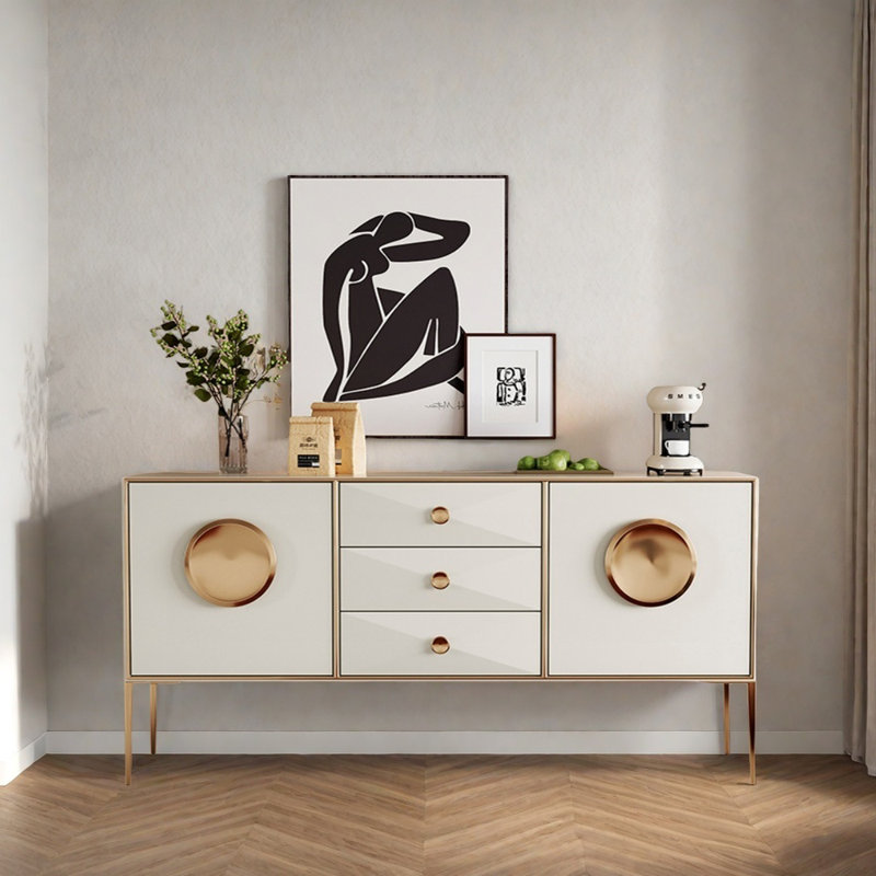 Buffet haut de gamme, H 35,43 po x l 55,12 po x P 15,75 po, Blanc