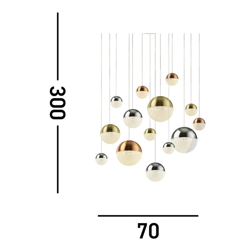 Othello 14 - Light Unique/Statement LED Chandelier