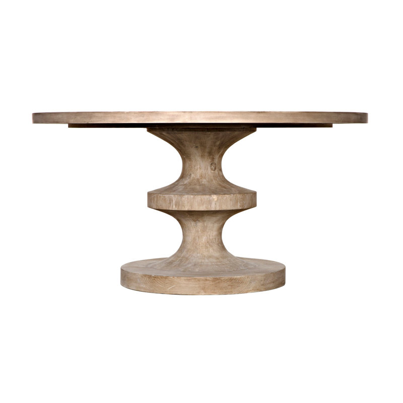 Erica Round Solid Wood Dining Table, Gray Wash