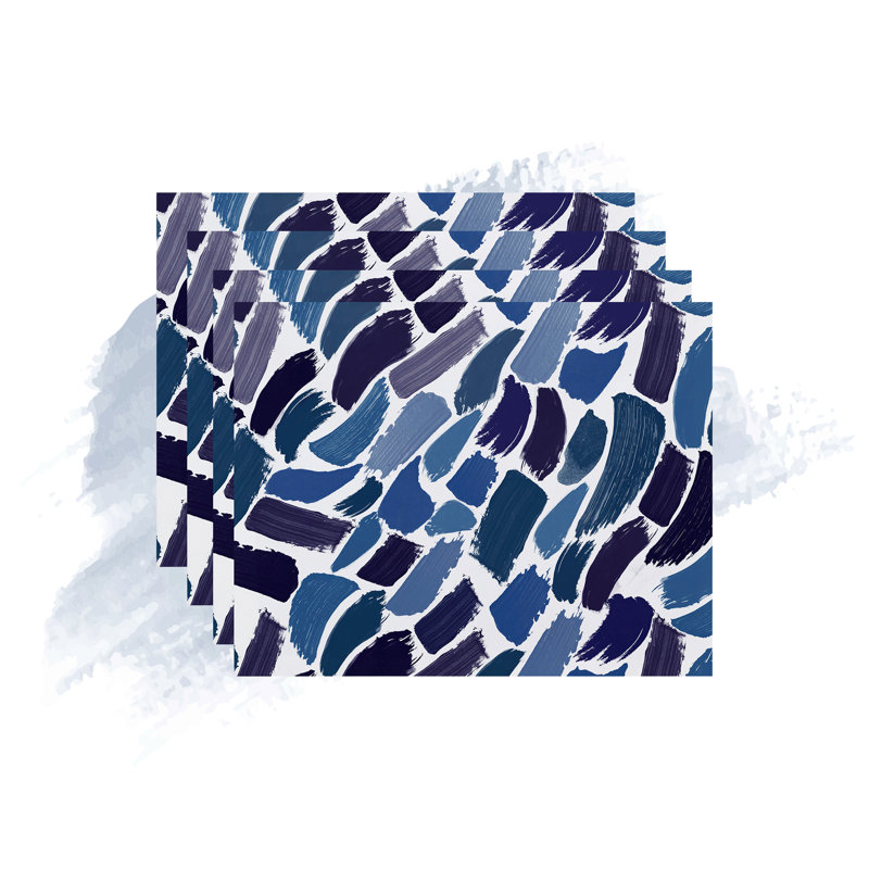 Ensemble de napperons 4 pièces Jhayden, Bleu