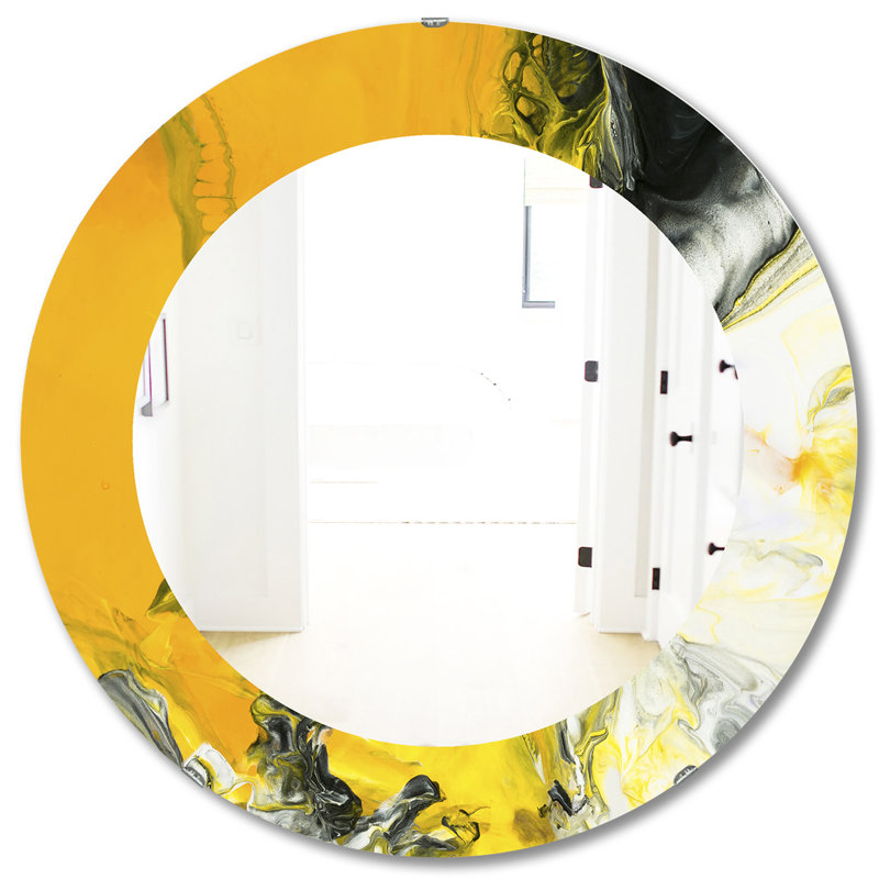 Marbré jaune 6 - miroir moderne, H 31,5 po x l po