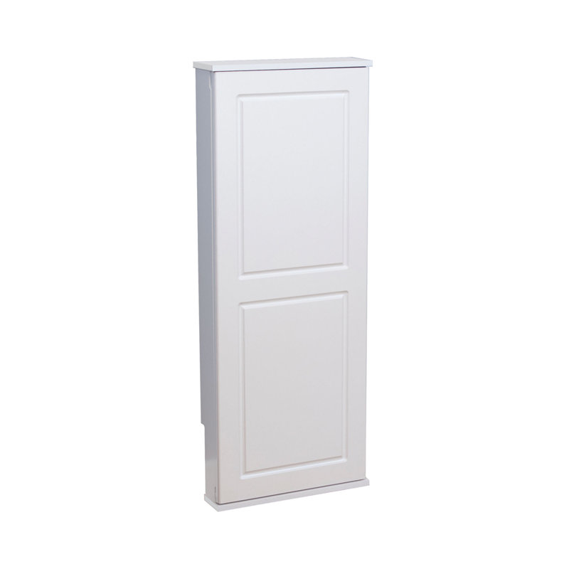 White Wall-Mounted Ironing Board Cabinet with Adjustable Height